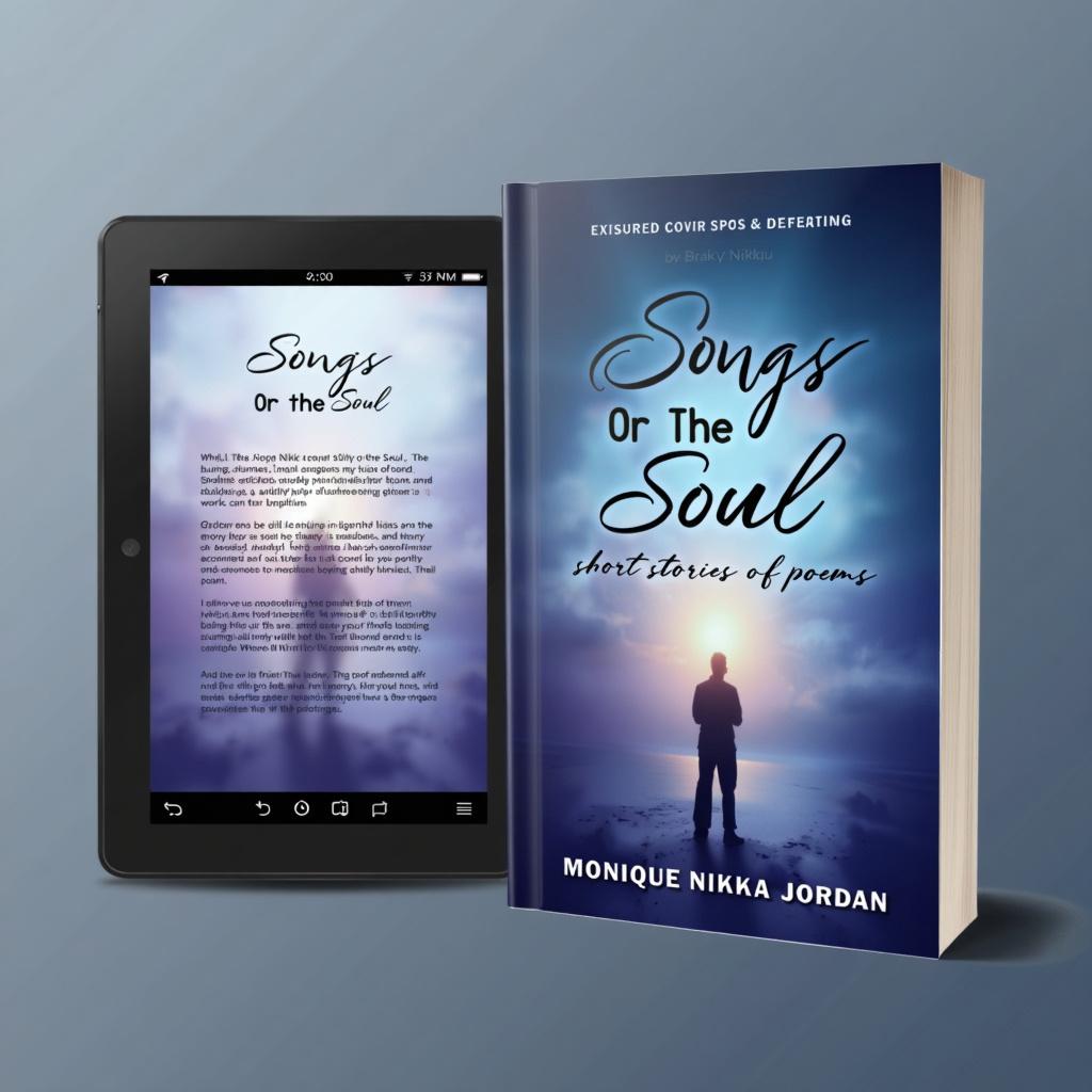 Design a printable cover for 'Songs from the Soul; short stories and poems' by Monique Nikki Jordan