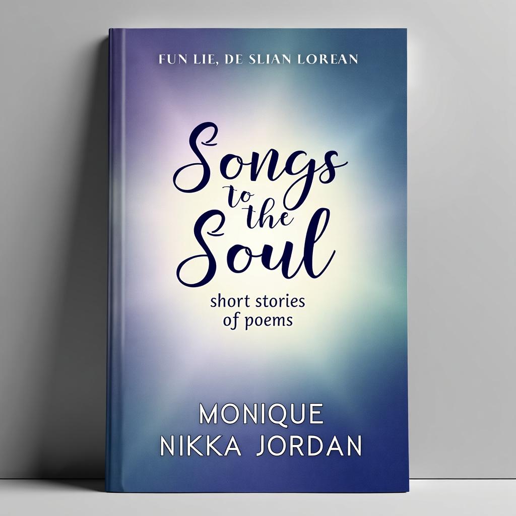 Design a printable book cover for 'Songs from the Soul; short stories and poems' by Monique Nikki Jordan