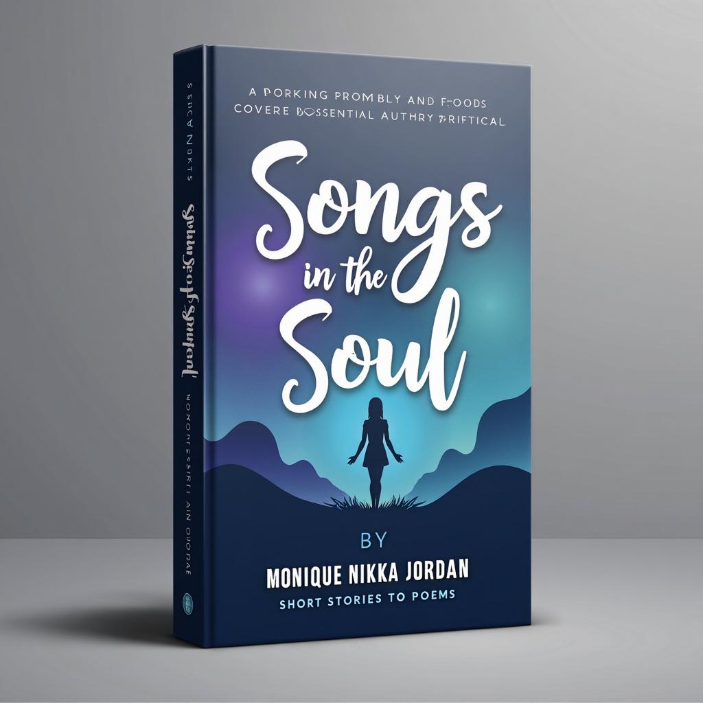 Design a printable book cover for 'Songs from the Soul; short stories and poems' by Monique Nikki Jordan