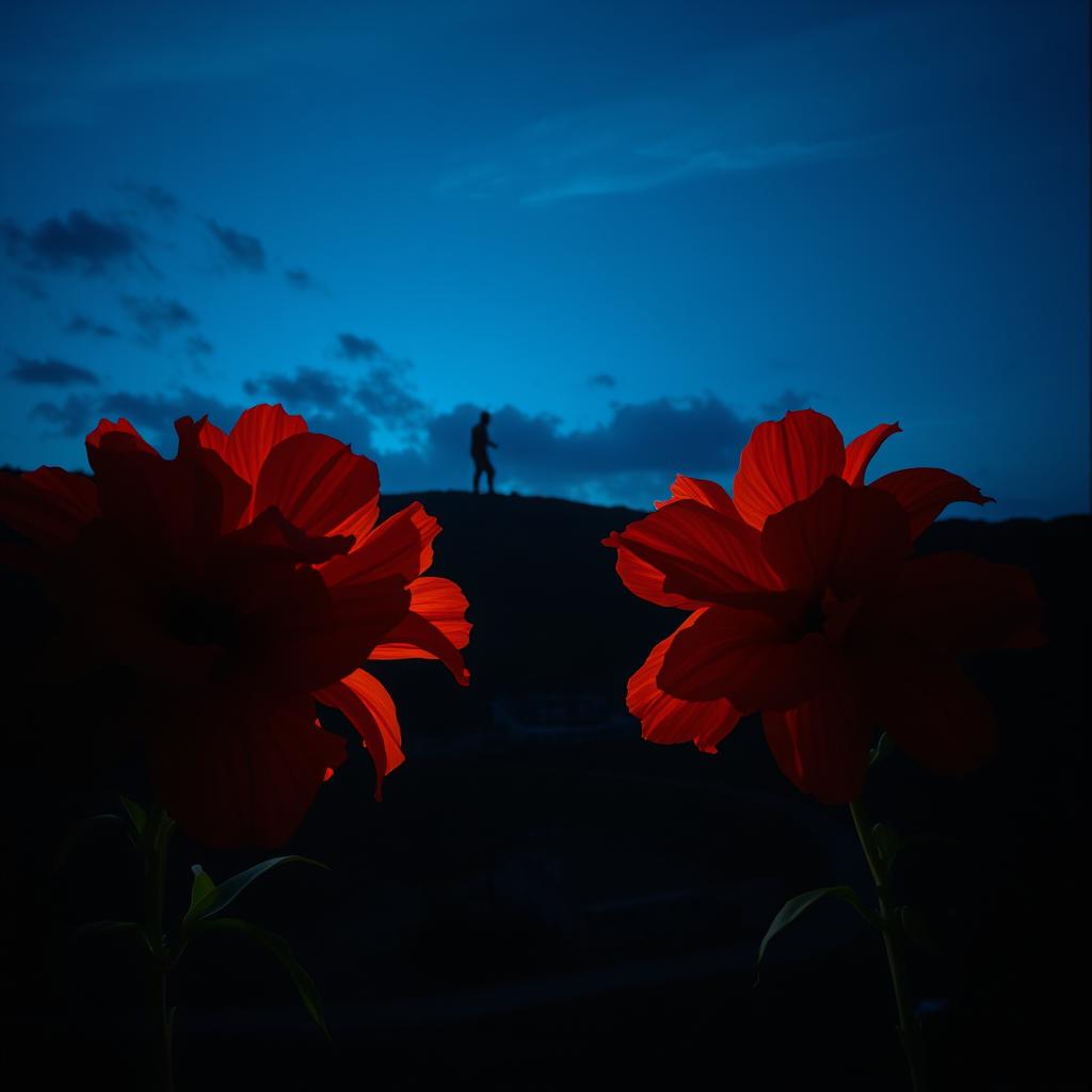 La imagen se sitúa de noche, con una atmósfera oscura y tensa