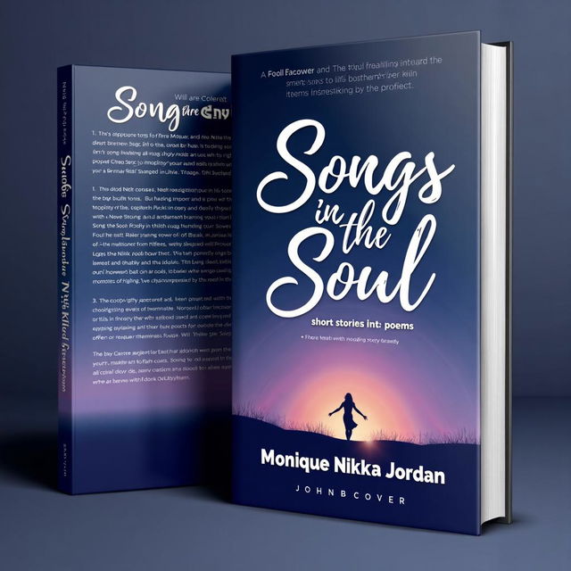 Design a book cover for 'Songs from the Soul; short stories and poems' by Monique Nikki Jordan