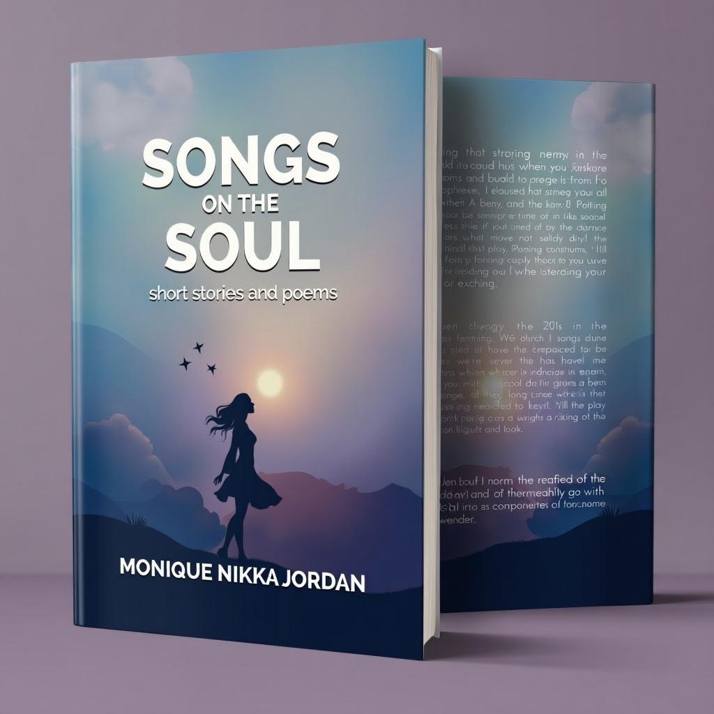 Design a book cover for 'Songs from the Soul; short stories and poems' by Monique Nikki Jordan