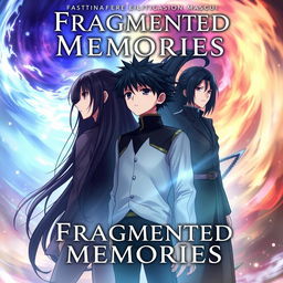 Create a superhero ethereal fantasy book cover titled 'Fragmented Memories'