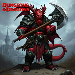 Create a character for Dungeons and Dragons, a red dragonborn of the barbarian class