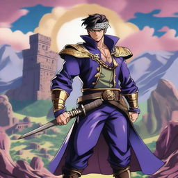 Jotaro Kujo from JoJo's Bizarre Adventure reimagined as a Dungeons & Dragons fighter