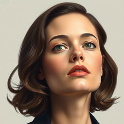 A detailed and realistic portrait of Marion Cotillard, capturing her elegant and sophisticated appearance