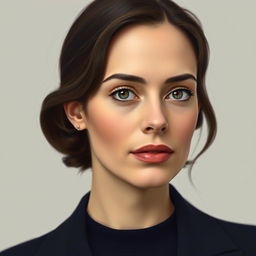 A detailed and realistic portrait of Marion Cotillard, capturing her elegant and sophisticated appearance