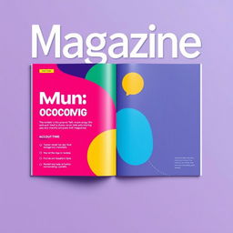 Create a vibrant and eye-catching cover for a mini magazine