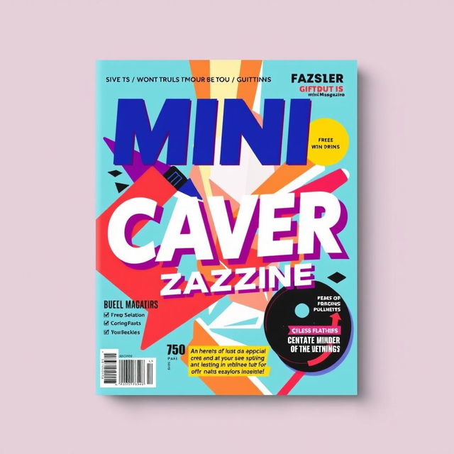 Create a vibrant and eye-catching cover for a mini magazine