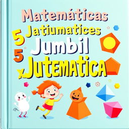 Una portada de libro colorida y atractiva para un libro de matemáticas infantil