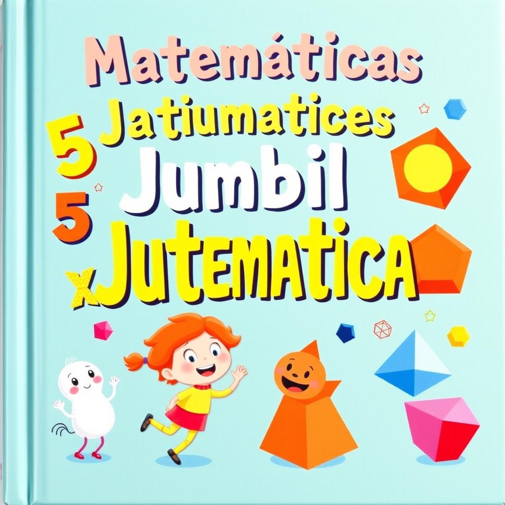 Una portada de libro colorida y atractiva para un libro de matemáticas infantil