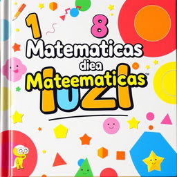 Una portada de libro colorida y atractiva para un libro de matemáticas infantil