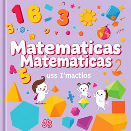 Una portada de libro colorida y atractiva para un libro de matemáticas infantil