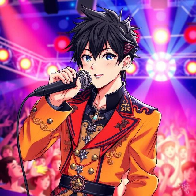 A detailed illustration of Ren Amamiya as a performer on stage