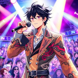 A detailed illustration of Ren Amamiya as a performer on stage