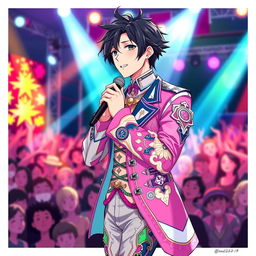 A detailed illustration of Ren Amamiya as a performer on stage