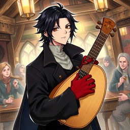 A detailed illustration of Ren Amamiya as a bard