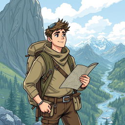 A detailed illustration of a human adventurer embarking on a quest