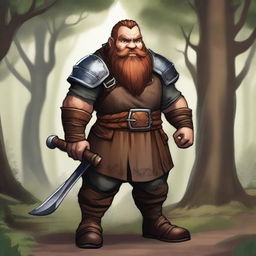 A detailed illustration of a male dwarf on an adventure