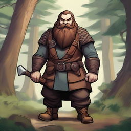 A detailed illustration of a male dwarf on an adventure