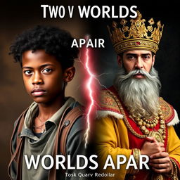 Create an inspirational book cover titled 'Two Worlds Apart'