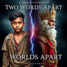 Create an inspirational book cover titled 'Two Worlds Apart'