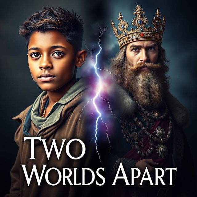 Create an inspirational book cover titled 'Two Worlds Apart'