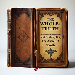 Create a book cover for an old Bible, but titled 'The Whole Truth and Nothing But the Absolute Truth'