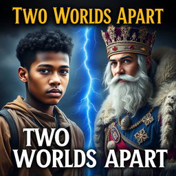 Create an inspirational book cover titled 'Two Worlds Apart'