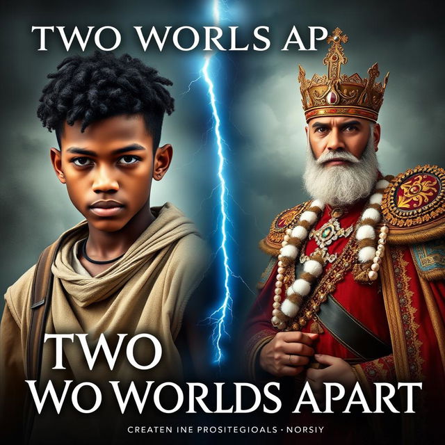 Create an inspirational book cover titled 'Two Worlds Apart'