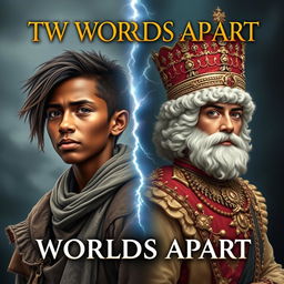 Create an inspirational book cover titled 'Two Worlds Apart'