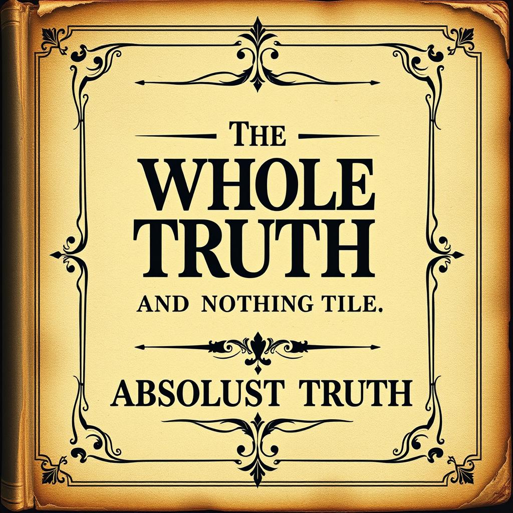 A vintage book cover design for a book titled 'The Whole Truth, and Nothing But The Absolute Truth'