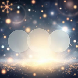 Create three empty circles in a magical inspired background