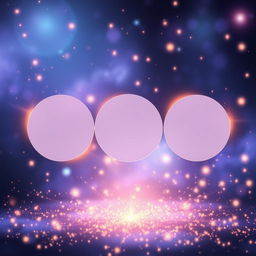 Create three empty circles in a magical inspired background