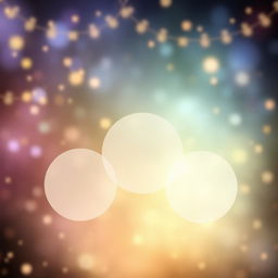 Create three empty circles in a magical inspired background