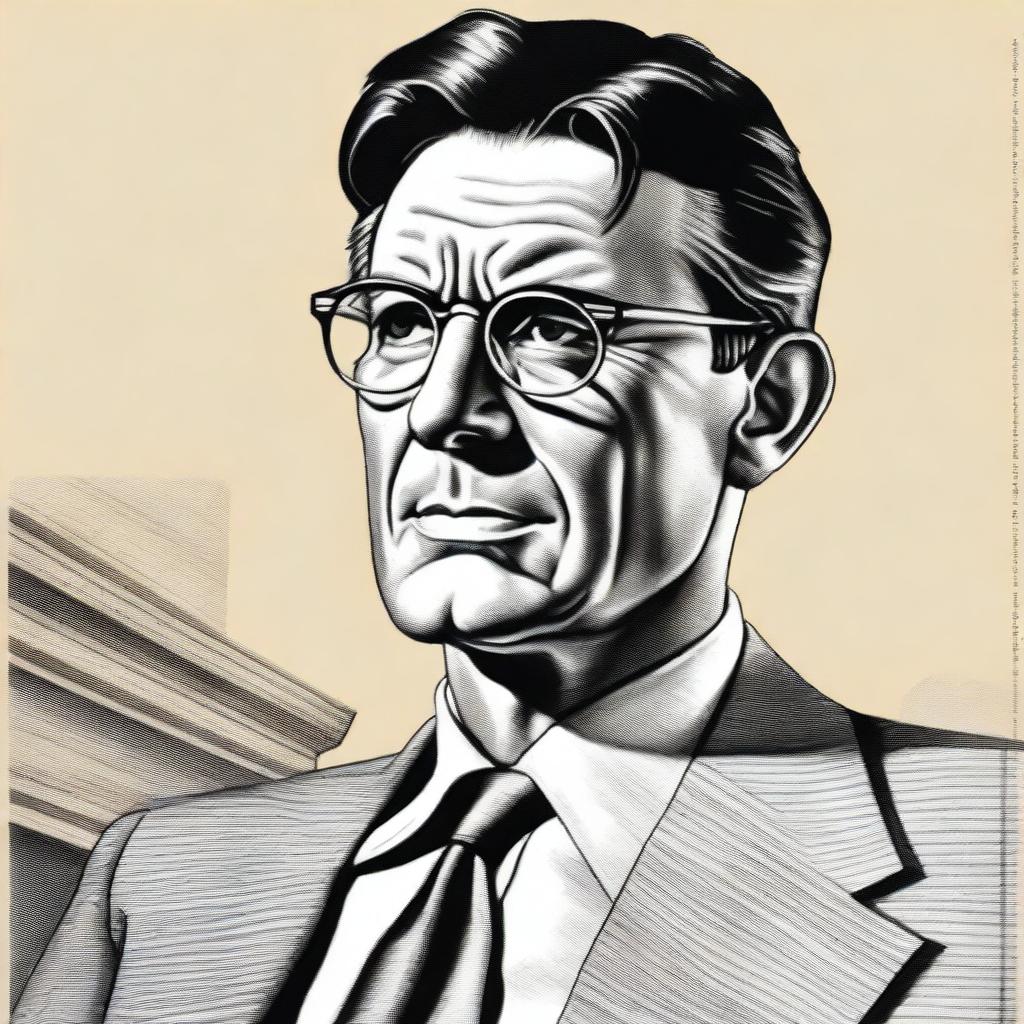 A detailed portrait of Gregory Peck as Atticus Finch from the movie 'To Kill a Mockingbird