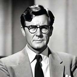 A classic portrait of Atticus Finch as portrayed by Gregory Peck in the film adaptation of 'To Kill a Mockingbird