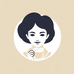 Logo of a loving mother elegantly holding a glass of milktea.