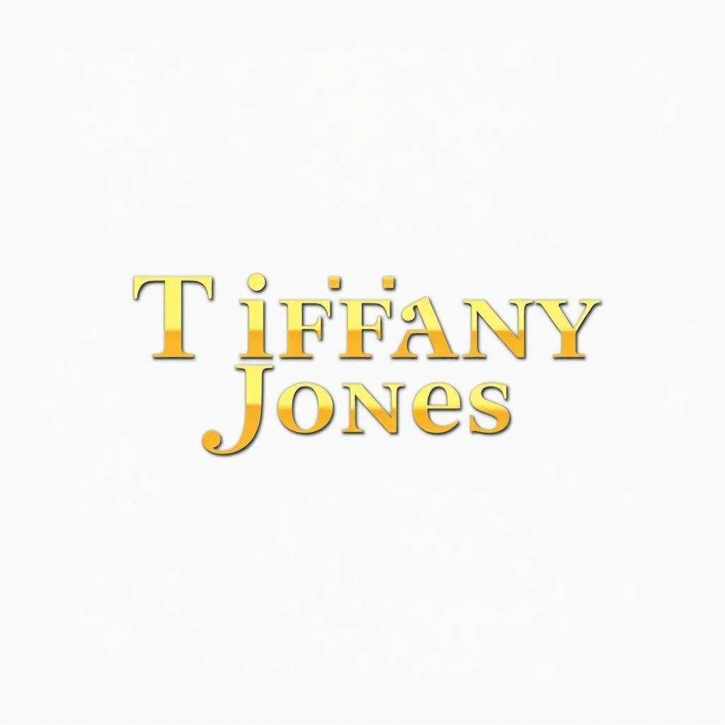 Generate a logo featuring only the text 'Tiffany Jones' for an online casino gaming page