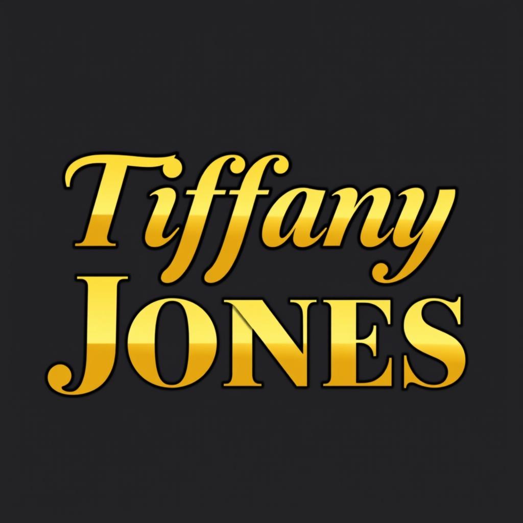 Generate a logo featuring only the text 'Tiffany Jones' for an online casino gaming page