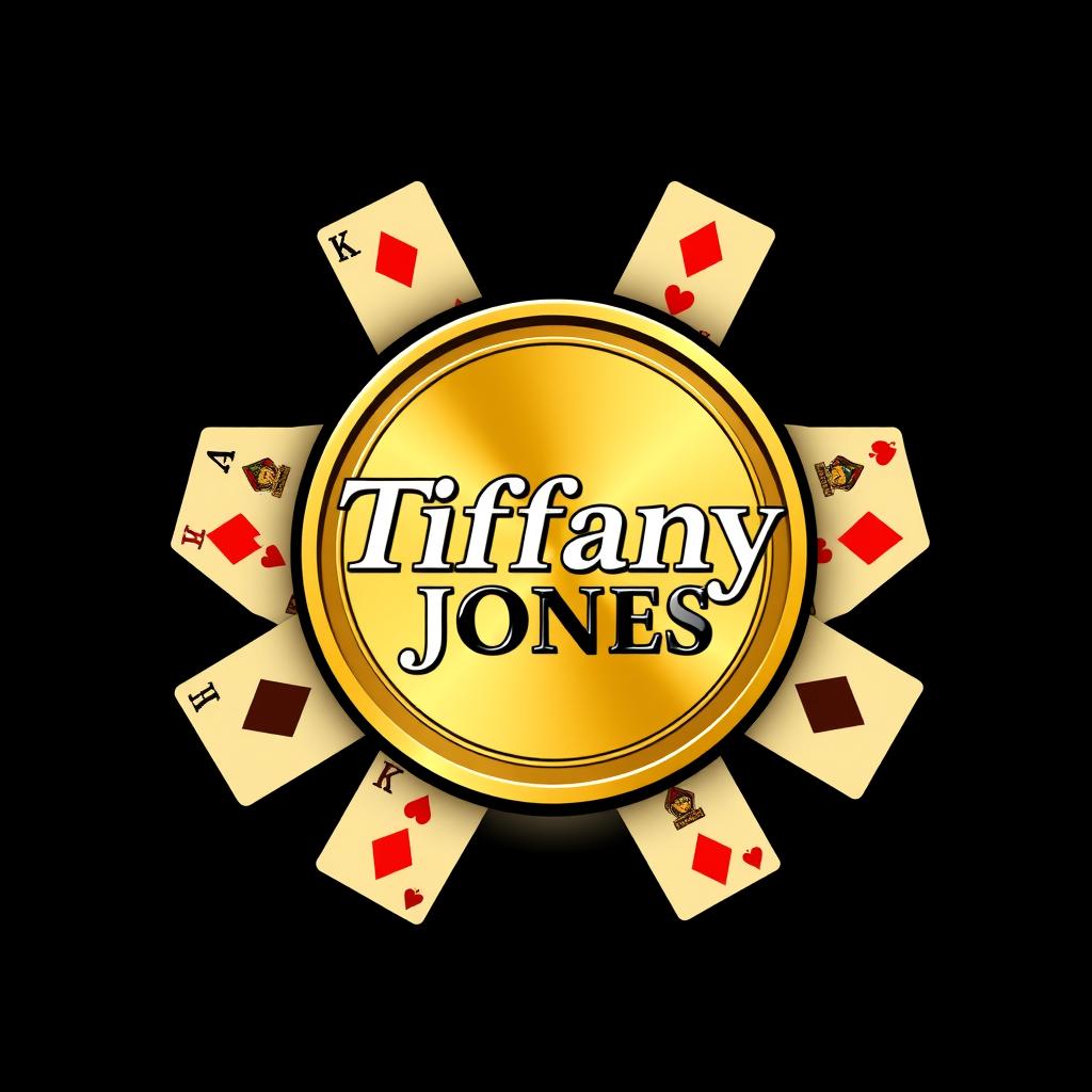 Create a logo featuring the name 'Tiffany Jones' inside a gold coin