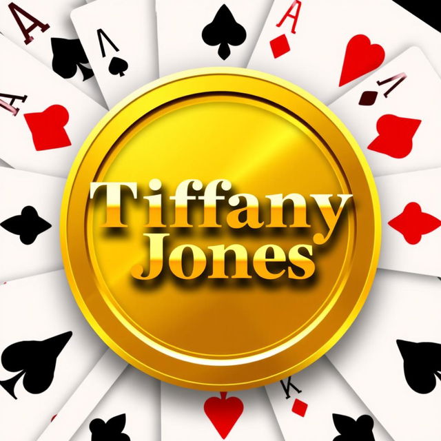 Create a logo featuring the name 'Tiffany Jones' inside a gold coin