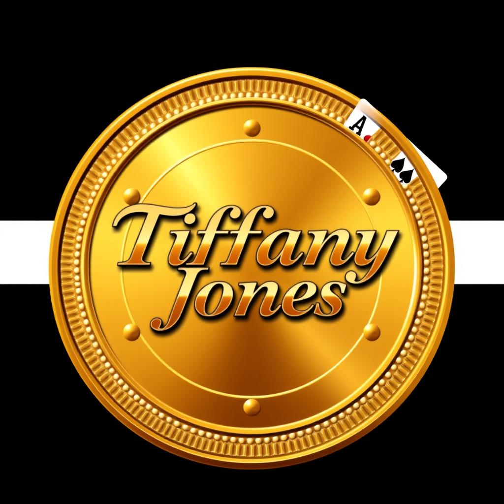 Design a luxurious logo for an online casino gaming page named 'Tiffany Jones