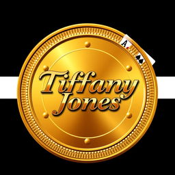 Design a luxurious logo for an online casino gaming page named 'Tiffany Jones