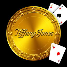 Design a luxurious logo for an online casino gaming page named 'Tiffany Jones