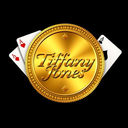 Design a luxurious logo for an online casino gaming page named 'Tiffany Jones