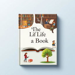 A creative and imaginative book cover illustrating the life of a book