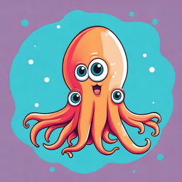 A cute and charming squid with an adorable face