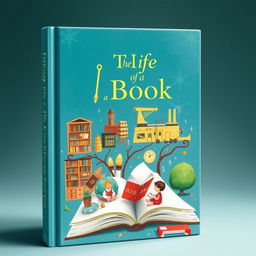 A beautifully illustrated book cover titled 'The Life of a Book'