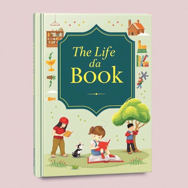 A beautifully illustrated book cover titled 'The Life of a Book'